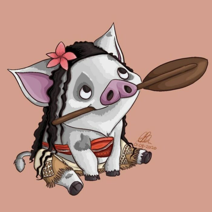 Pua ;Artista convierte a mascotas Disney en protagonistas de cuentos de hadas 