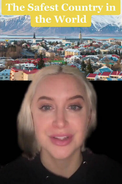 Chica contando en un video en tiktok porque Islandia es el mejor lugar del mundo 