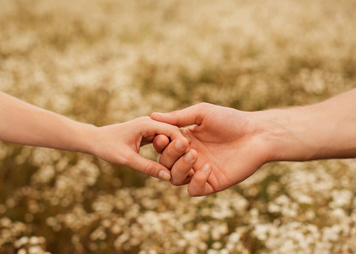 hand of a woman and a man, romantic