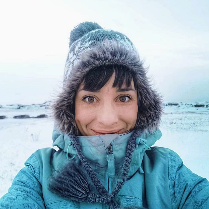 Valentina Miozzo en el círculo ártico en Noruega