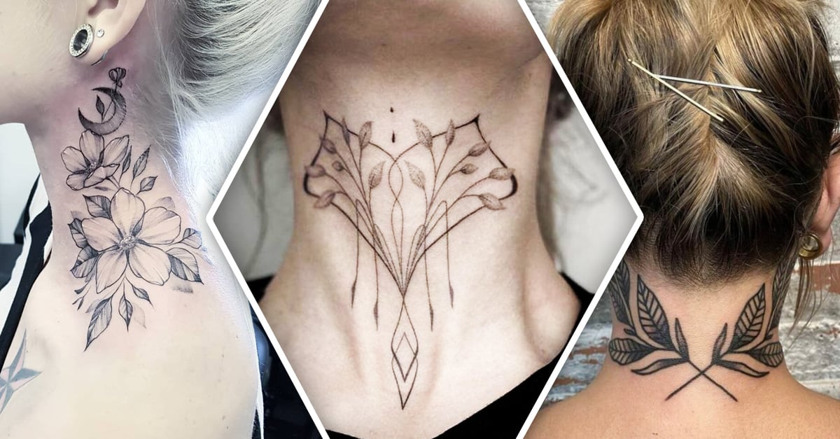15 Tatuajes para el cuello que te harán olvidar los collares