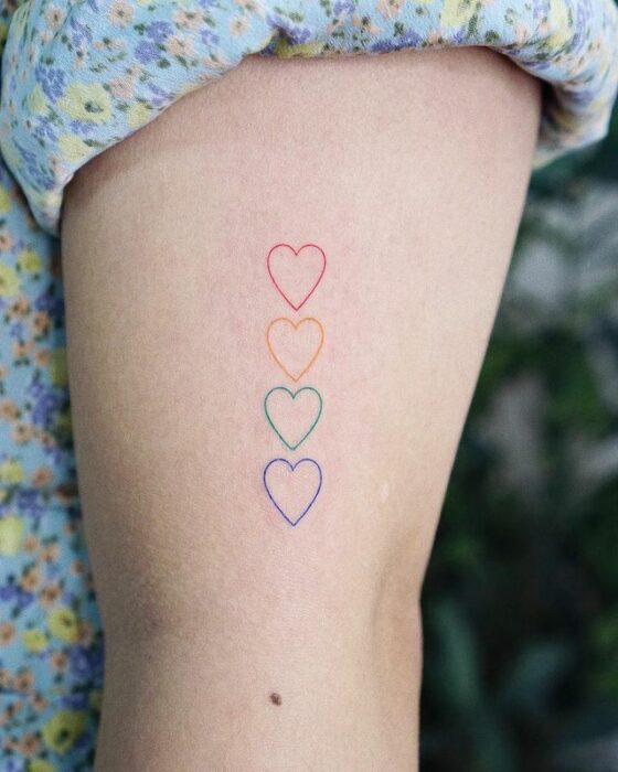 Corazones en arcoíris ;13 Tatuajes minimalistas a los que no te podrás resistir