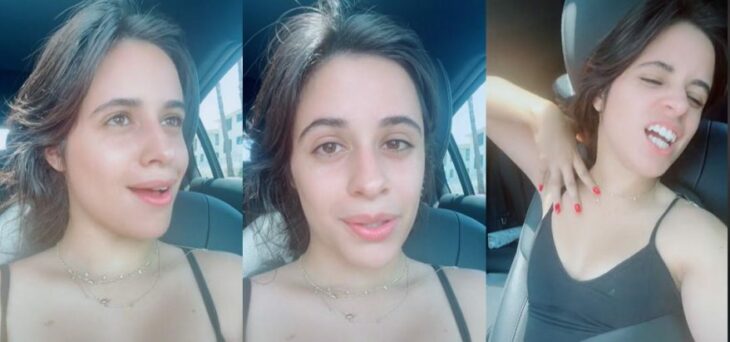 Camila Cabello dentro de su automóvil; Camilla Cabello celebra sus curvas, estrías y celulitis