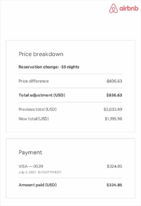 Airbnb payment fee 