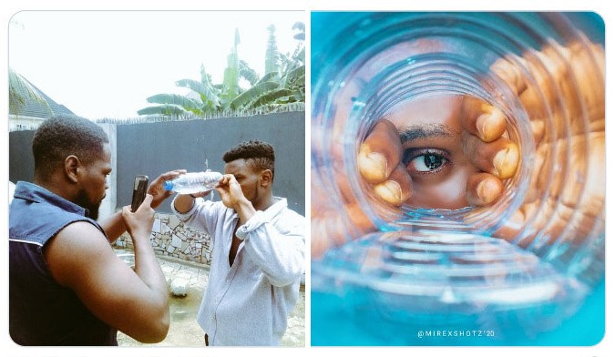 chico mirando por una botella ;Fotógrafos comparten sus mejores trucos e internet no puede creer el resultado