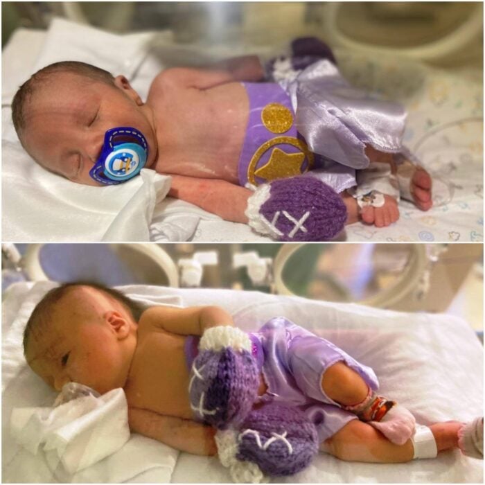 Bebés vestidos como boxeadores; Hospital viste a bebés prematuros como boxeadores porque son guerreros de vida