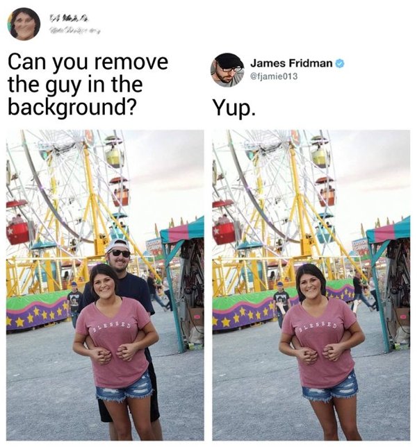 Modifications made by James Fridman to a photograph on twitter 