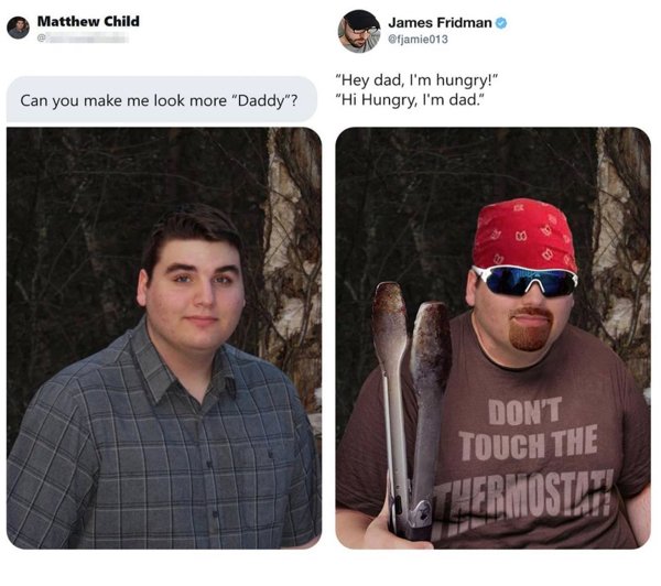 Modifications made by James Fridman to a photograph on twitter 