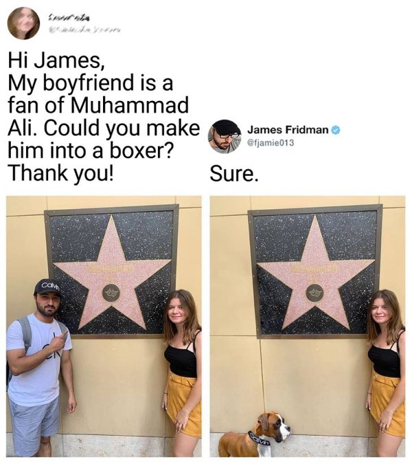 Modifications made by James Fridman to a photograph on twitter 