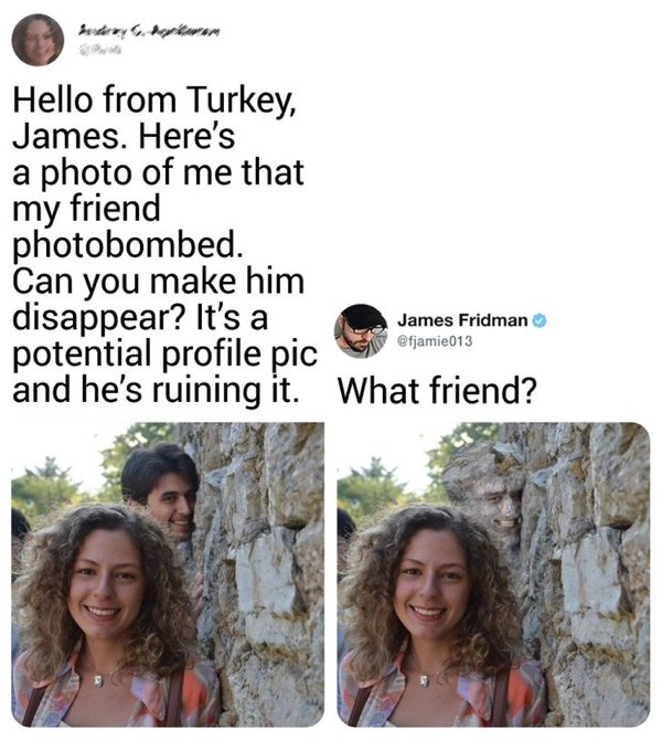 Modifications made by James Fridman to a photograph on twitter 