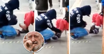 Hombre le regala calcetas a abuelita que vivía en situación de calle y frío; no tenía cómo abrigarse del frío