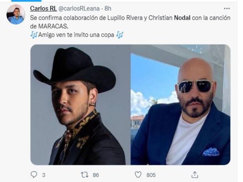 Tuit de Nodal y Lupillo ;Belinda y Nodal podrían haber dado fin a su relación y se desatan lo memes en redes