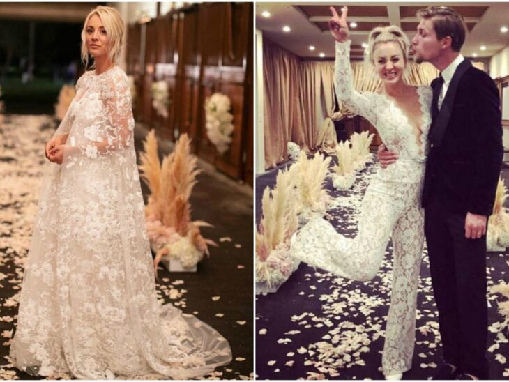 Famosas usando dos vestidos de novia el día de su boda