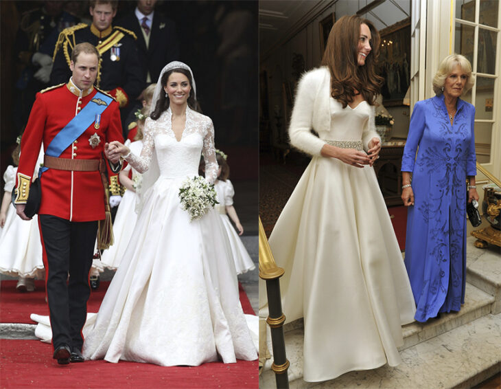 Famosas usando dos vestidos de novia el día de su boda