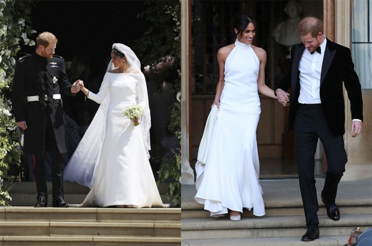 Famosas usando dos vestidos de novia el día de su boda