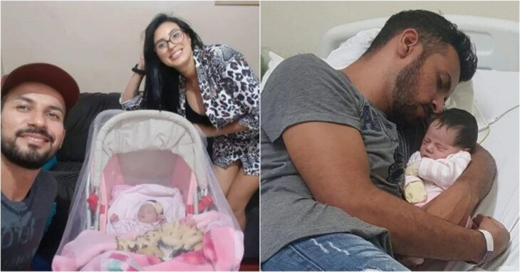 Familia en la recamara; Hombre es criticado por hacerse cargo de la bebé de su novia