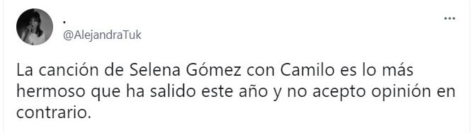 Tuit colaboración Selena Gomez y Camilo 999; 