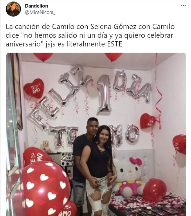 Tuit colaboración Selena Gomez y Camilo 999; 