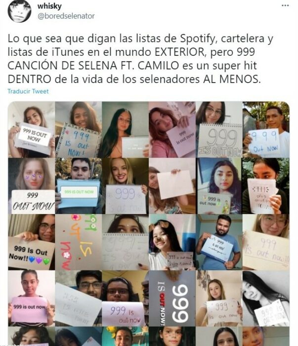Tuit colaboración Selena Gomez y Camilo 999; 