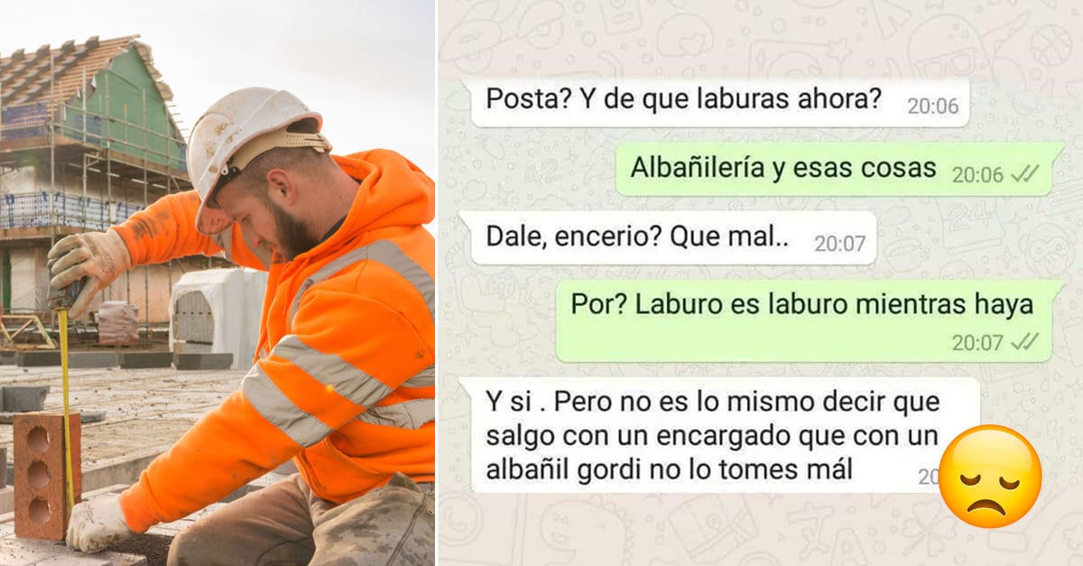 Chica cancela cita con un hombre solo por ser albañil