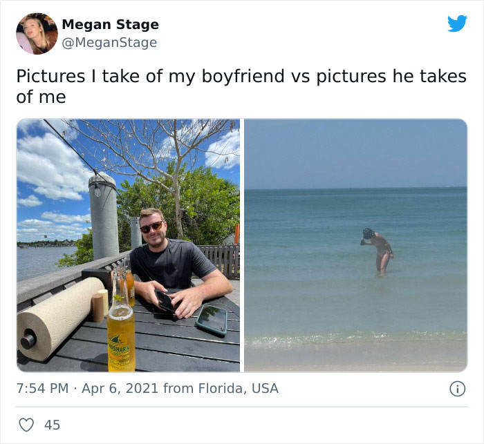 Pareja en la playa ;15 Veces que las fotos hechas por novias superaron a las de los novios