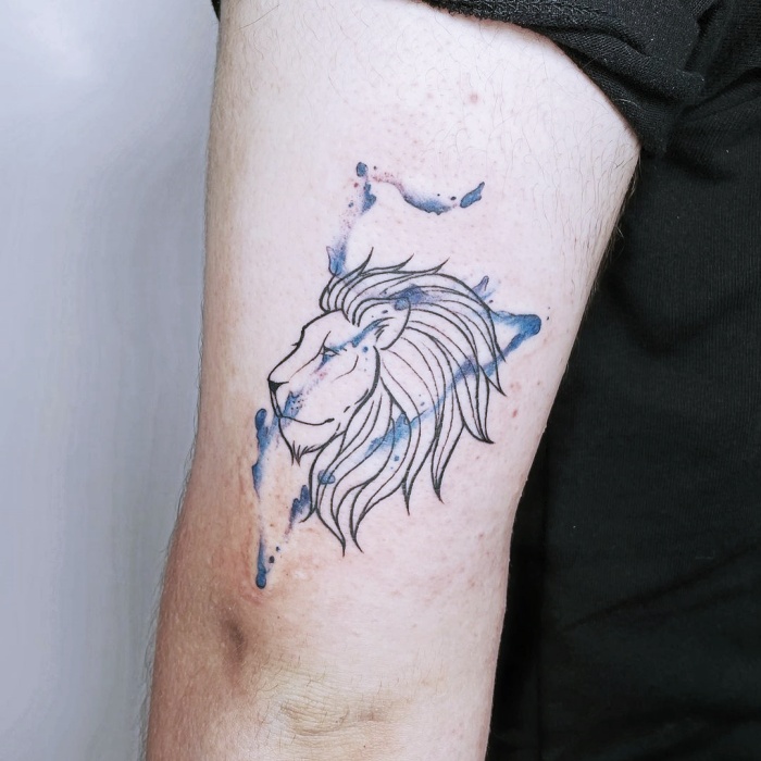 different original designs inspired by the zodiac sign Leo, black ink, with lions, stars, constellation