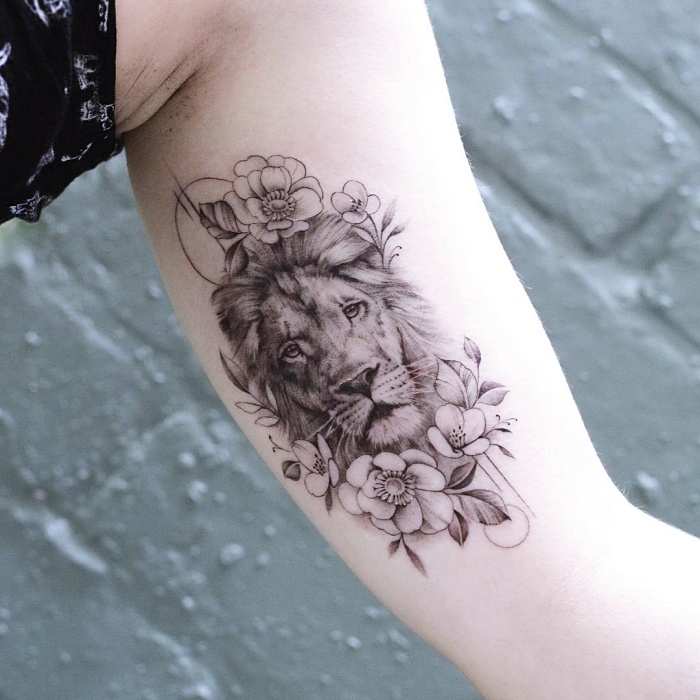 different original designs inspired by the zodiac sign Leo, black ink, with lions, stars, constellation