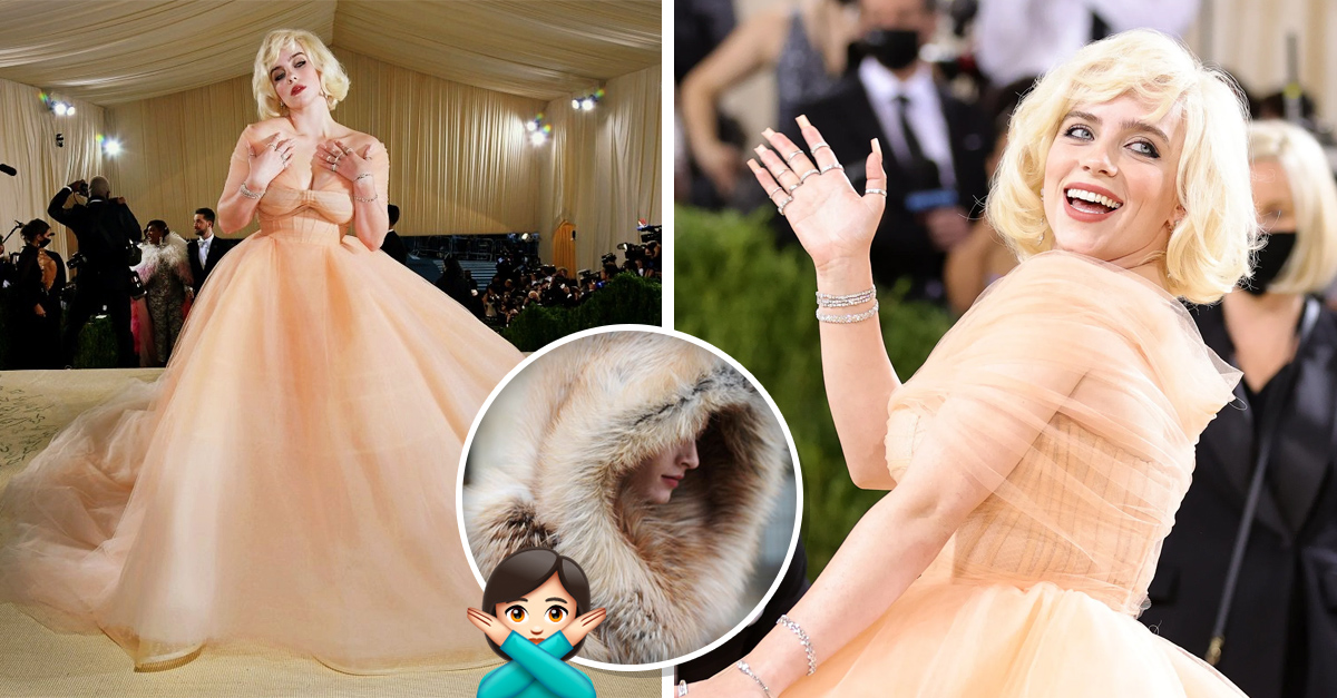 Billie usa vestido Oscar de la Renta para salvar animales