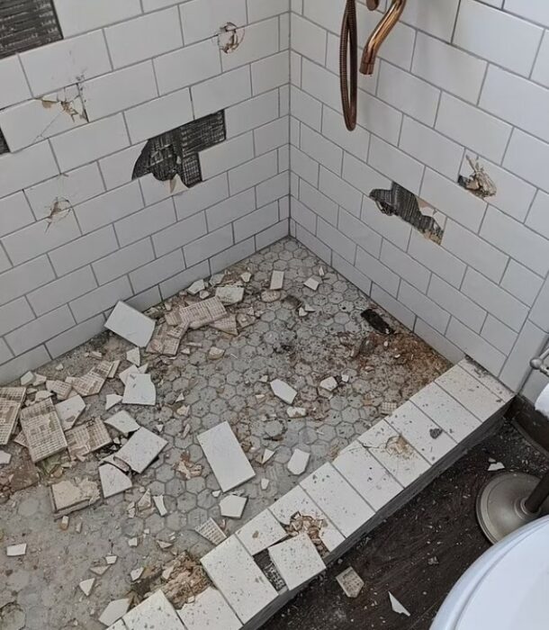 Destroyed bathroom