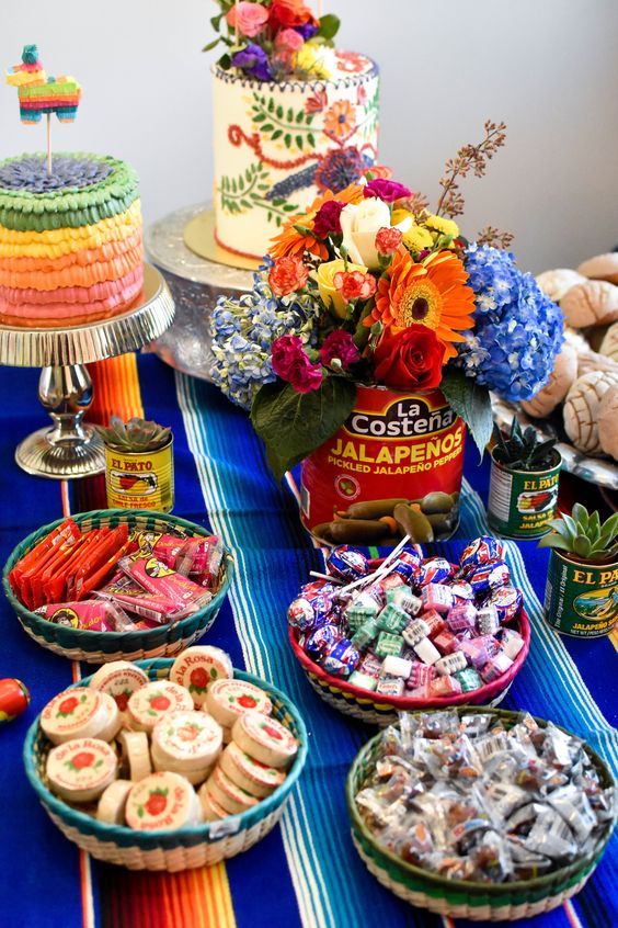 candy table; 19 ideas for a colorful and flavorful Mexican party