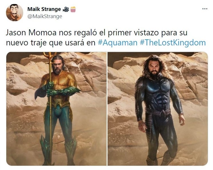 tuit Jason Momoa presentó su traje para la nueva “Aquaman”. Su trabajado cuerpo se vuelve a lucir