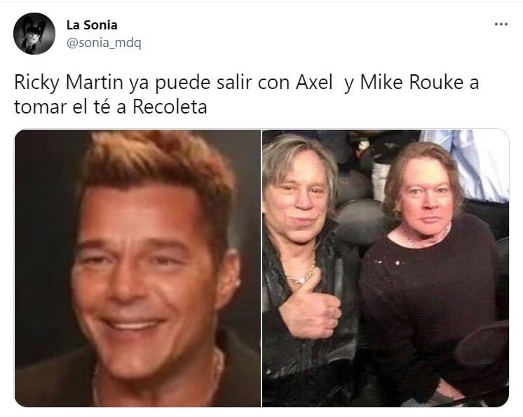 Tweet about Ricky Martin's new look;  Ricky Martin touched up his face and triggered a wave of memes