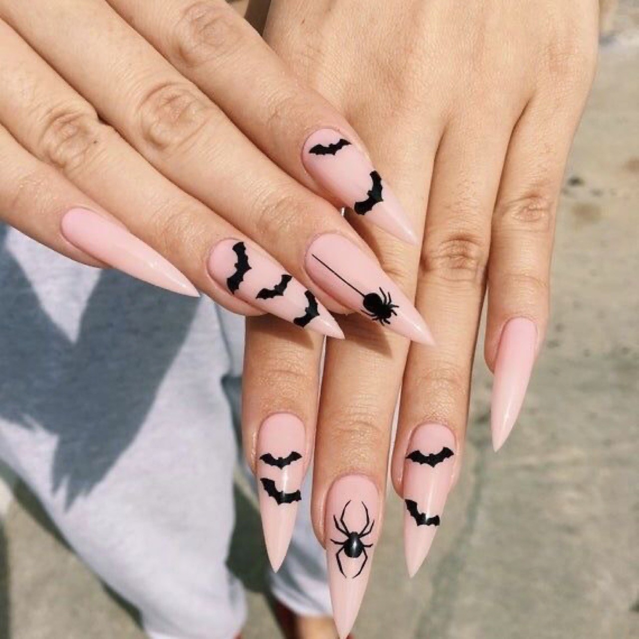 Manicure with bats;  18 Manicures Your Inner Witch Won't Resist