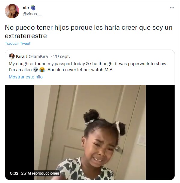 Comentarios en twitter sobre niña que pensó que su mamá era un extraterrestre