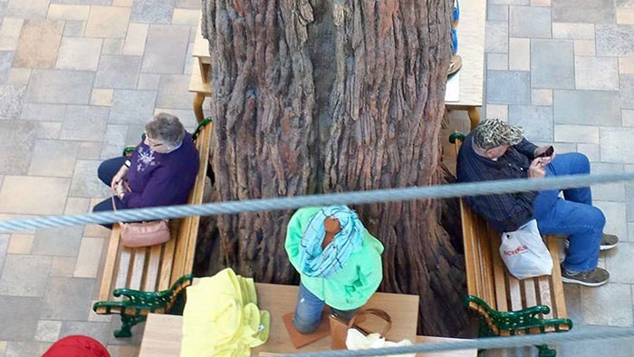 Grandparents waiting at the mall;  17 grandparents who had fun problems with technology