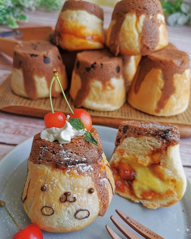 Muffin de queso crema; Repostera japonesa crea postres tan 'kawaii' que no querrás comerlos