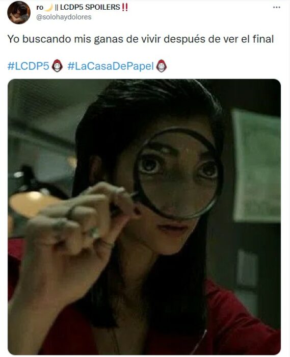 Reacciones de twitter sobre la última temporada de la casa de papel 