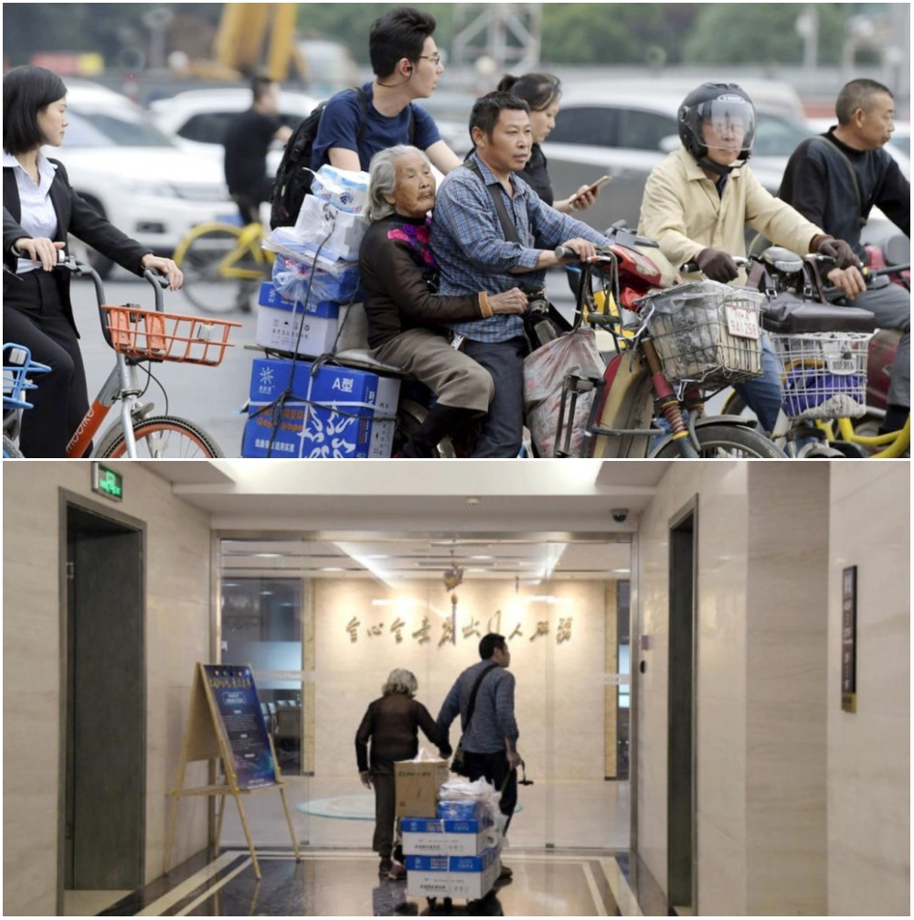 Mother and son making deliveries;  Delivery man takes his 92-year-old mother to work with him