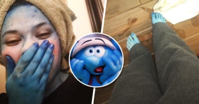 Chica termina con todo el cuerpo teñido de azul por no leer bien las instrucciones