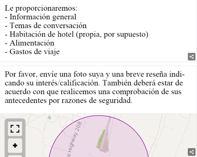 Anuncio en facebook en el que se solicita acompañante a una boda 