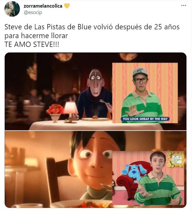 Tuit sobre el mensaje de Steve de las pistas de Blue; celebración Nickelodeon 