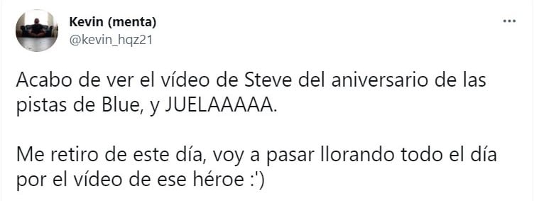 Tuit sobre el mensaje de Steve de las pistas de Blue; celebración Nickelodeon 