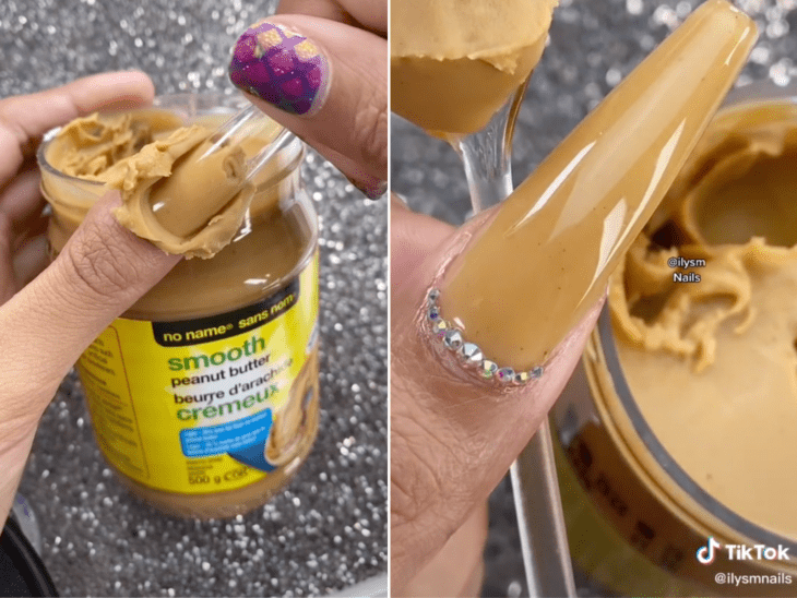 Nails made with peanut butter 