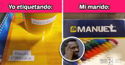 Mamá comparte la técnica magistral de su esposo para etiquetar los útiles de su hijo y se vuelven virales