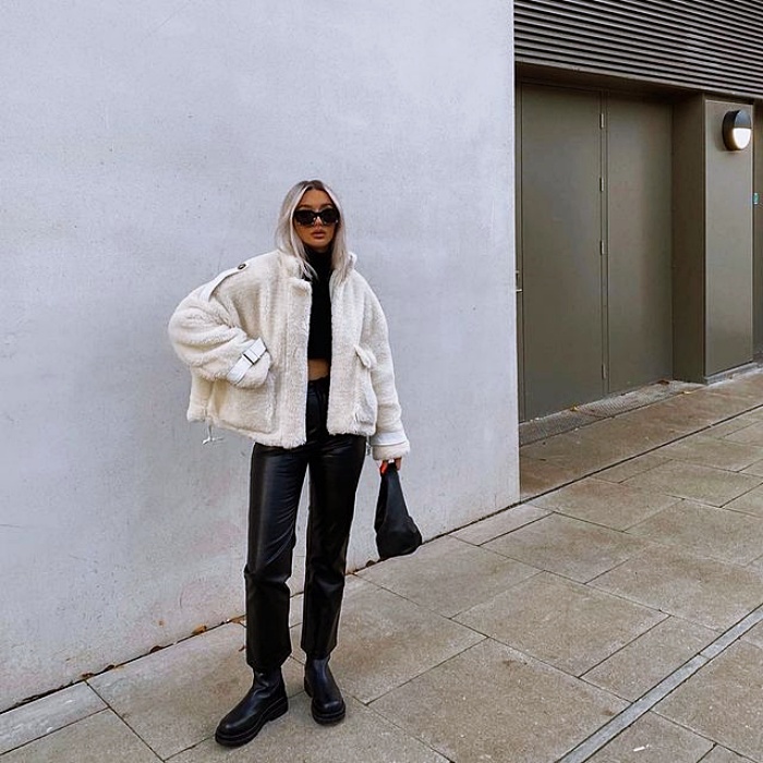 girl, girl with long hair, short, blonde, dark, black, collected using a white top, black, nude, beige, jeans, black pants, tennis, boots, heels, sunglasses, bag, jacket, trench coat, leather