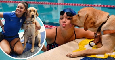 ¡Dúo dinámico! Así se presentaron una nadadora paralímpica y su perro guía en Tokio 2020