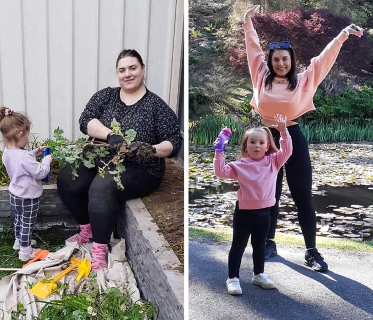 mother and daughter before and after losing weight; 15 People who had a dream glow up and now feel better about themselves