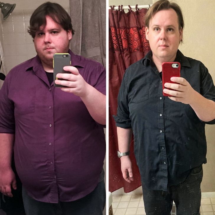 Guy Taking Selfies Before And After Losing Weight; 15 People Who Had A Dreamy 'Glow Up' And Now Feel Better About Themselves