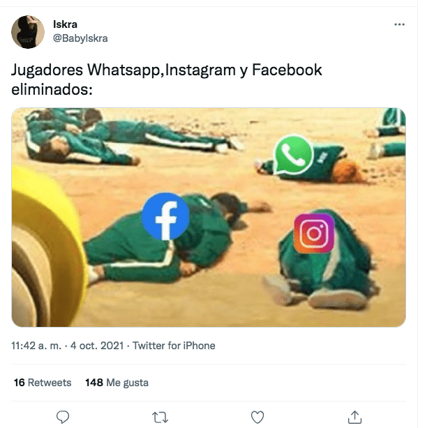 Memes sobre la caída de facebook