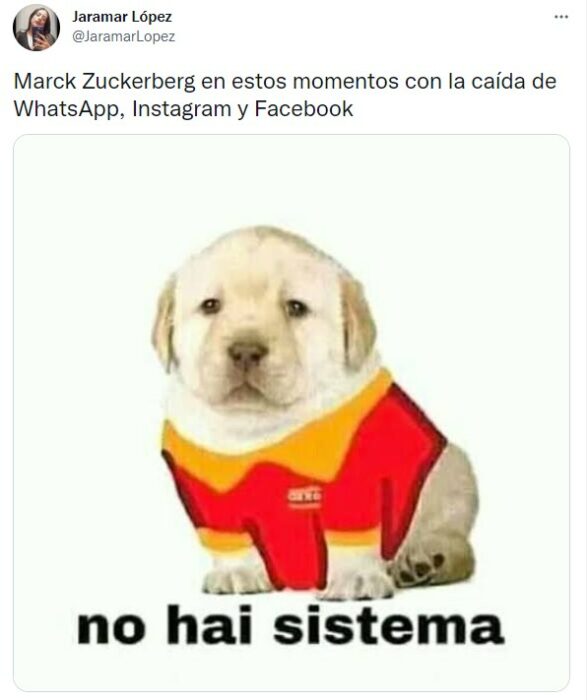 Memes sobre la caída de facebook